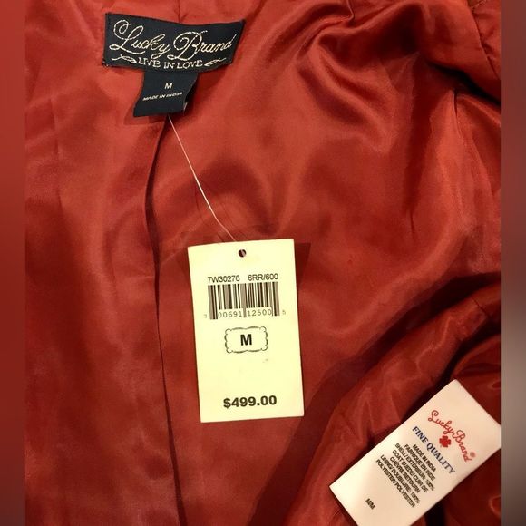 LUCKY BRAND 2 PIECE RUST SUEDE MOTORCYCLE MOTO JACKET & SLIGHTLY FLAWED - Picture 6 of 16